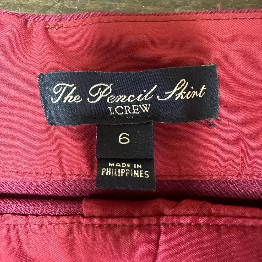 J. Crew The Pencil Skirt - Cotton - Magenta - Size 6